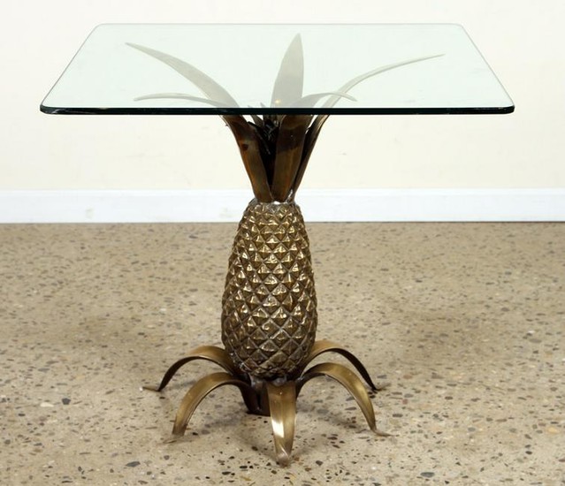 CAST BRONZE PINEAPPLE FORM OCCASIONAL TABLE C1970