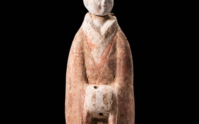 CHINESE HAN DYNASTY TERRACOTTA COURT LADY