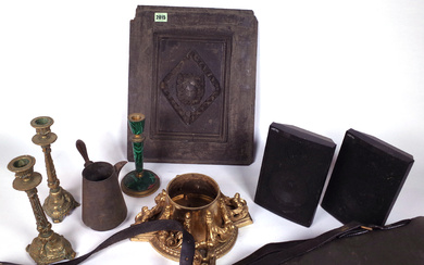 COLLECTABLES, INCLUDING A PAIR OF CANDLESTICKS