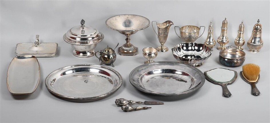 COLLECTION OF SILVER AND PLATED ITEMS