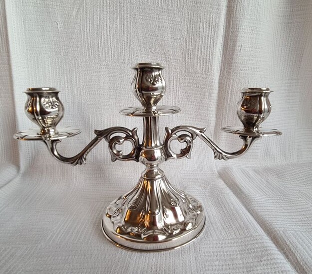 Candlestick (1) - .800 silver - solid silver Palermo Sicily - Italy - Early 20th century