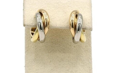 Cartier 18K Tri Color Gold Trinity Hoop Earrings