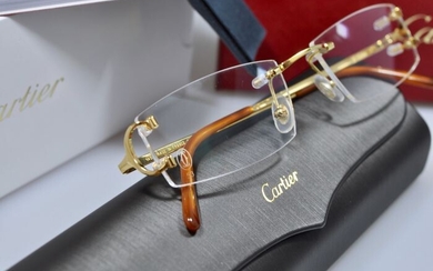 Cartier - NUOVO Cartier Rimless Piccadilly Big C Decor Oro Liscio OCCHIALI DA SOLE senza montatura - Sunglasses