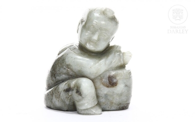 Carved jade figure, "Child".