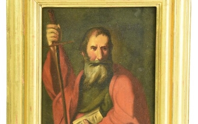 Cerchia di Pietro Muttoni SAN PAOLO olio su tela, cm 27,5x21,5