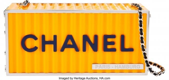 Chanel Runway Yellow Lucite Container Clutch wit