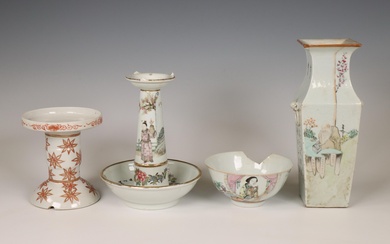 China, a small collection of famille rose porcelain, 20th century