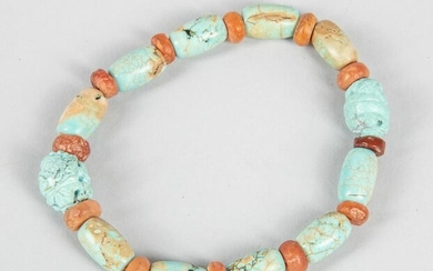 Chinese Antique Turquoise & Agate Prayer Beads