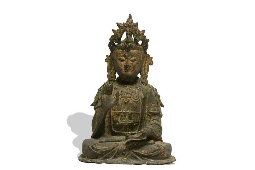 Chinese Bronze Seated Guanyin, Ming Dynasty
