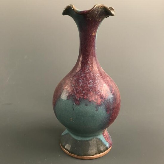 Chinese Jun Ware Vase 9'' H, 4-1/4'' W; 1.8 lb