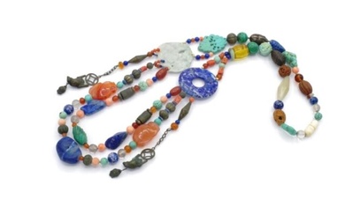 Chinese Qing Dynasty gemstone necklace