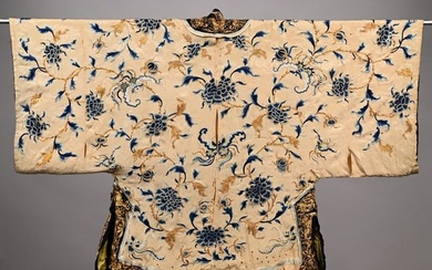 Chinese Silk and Metallic-Embroidered Robe