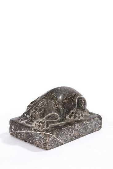 Chinese Stone Carved Recumbent Mythical Beast