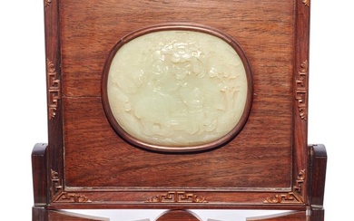 Chinese white jade plaque