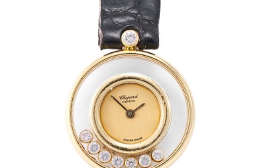 Chopard: A Lady's 18 Carat Gold Diamond Wristwatch, signed Chopard,...