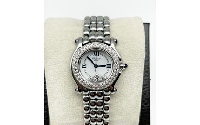 Chopard Ladies Happy Sport Diamond Stainless Steel Watch