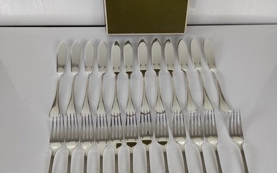 Christofle - Fish cutlery set (24) - Albi - Silverplate
