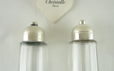Christofle - Salt and pepper shakers (2) - Glass, Silver-plated