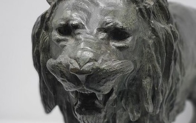 Christophe Fratin (1801-1864)- Sculpture, Lion - Bronze, Bronze (patinated) - 19th century