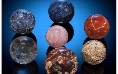 Collection of 7 Spheres Africa Largest Sphere Measures: 3...