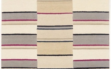 Contemporary Modern Rug 5X8 Stripes Design Multicolored Hand-Tufted Wool Carpet