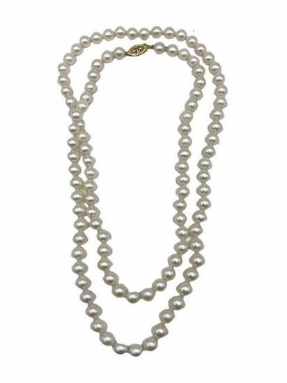 Contemporary Strand of Pearls with 14kt YG Clasp