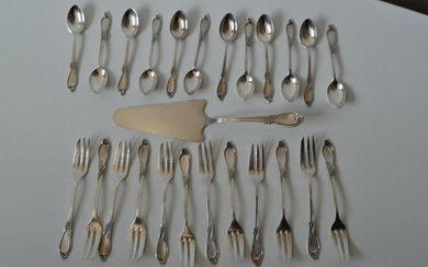 Cutlery set, dessert cutlery - .800 silver - Poland - Second half 20th century