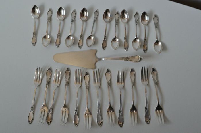 Cutlery set, dessert cutlery - .800 silver - Poland - Second half 20th century