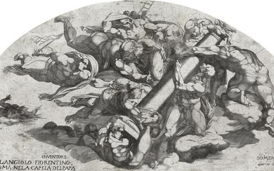 DOMENICO DEL BARBIERI (after Michelangelo), Group from the Last Judgment, Angels Carrying the Column