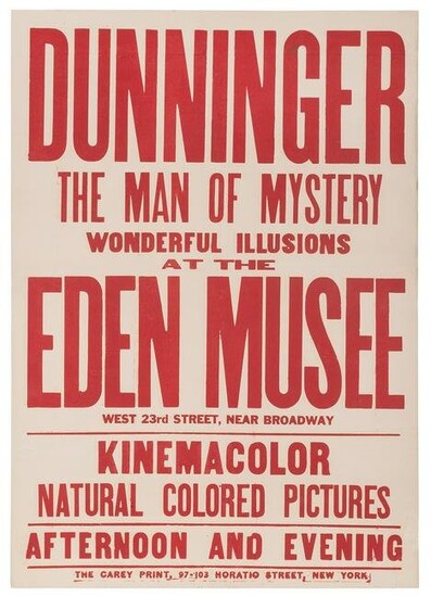 DUNNINGER, Joseph. Dunninger The Man of Mystery. New