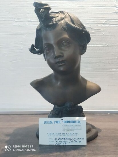 Dal modello di Vincenzo Gemito (1852 - 1929) - Bust, Baby Child - Bronze - Mid 20th century