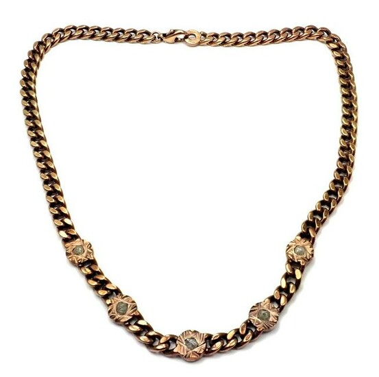 Damiani 18k Rose Gold Rough Diamond Maji Chain Necklace