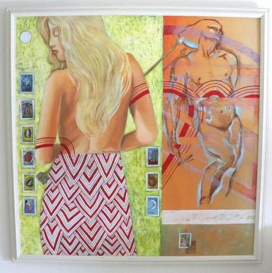 David Leonardo "Blonde Girl" Acrylic Painting