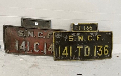 Deux plaques en fonte de locomotive 141 TD... - Lot 15 - Beaussant Lefèvre & Associés