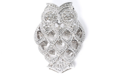 Diamond Owl Brooch/Pendant