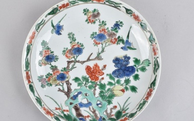 Dish - decorated in the famille verte palette - Porcelain
