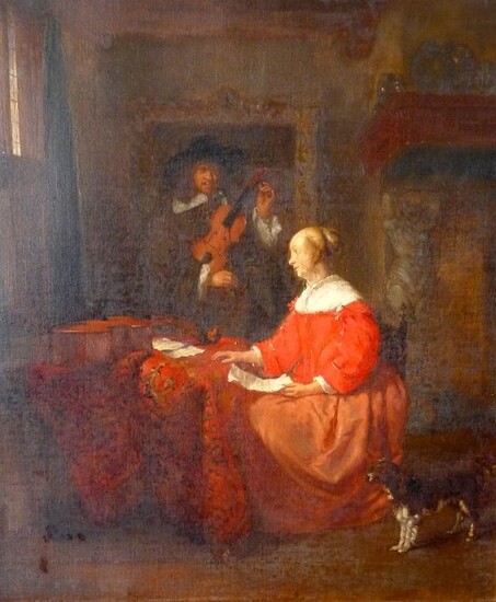 Dutch School (19/20th century) Follower of Johannes Vermeer (1632-1675) - Reading in Love