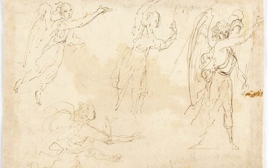 EMILIAN SCHOOL, 17th CENTURY Study of four angels Pen and...