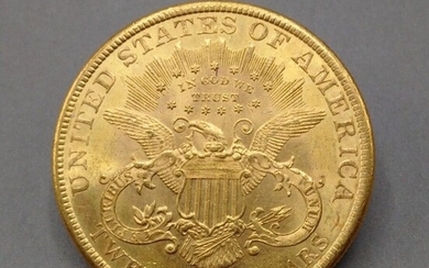 ETATS-UNIS Une pièce de 20 Dollars or, 1898 Toutes les pièces d'or sont conservées au...