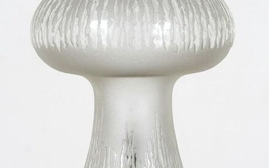 ETCHED & FROSTED MUSHROOM FORM TABLE LAMP C. 1960