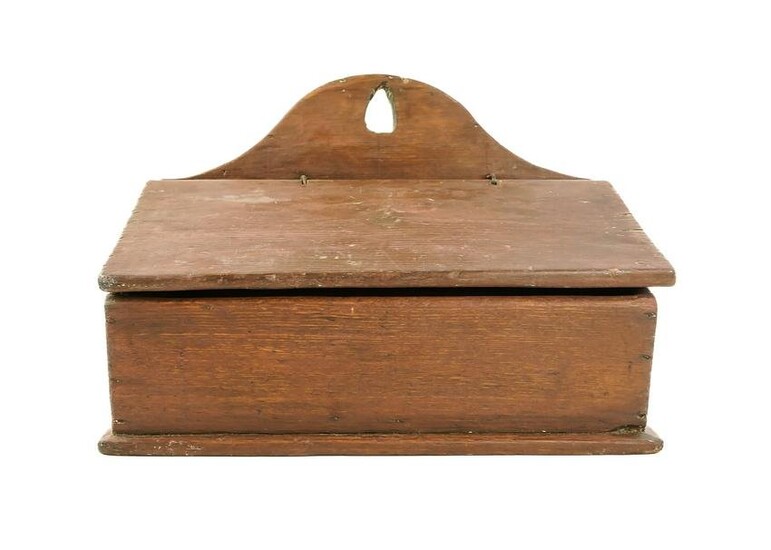 Early 19th c Salt Box in Red/Brown Paint