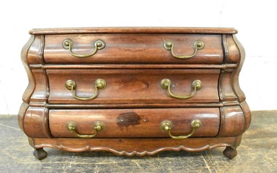 Early 19th century Dutch mahogany miniature serpentine chest of drawers