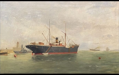 Êcole Espagnole (Fin XIXème) - Port de Malaga, effet de brumes