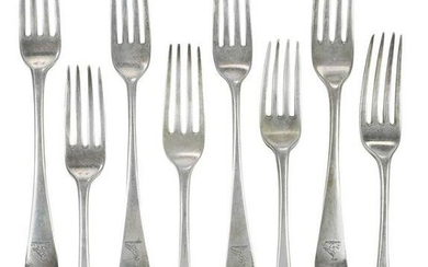 Eight English Silver Forks