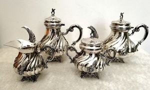 Elegant Complete Coffee / The 'Service in Italian Silver (4) - .800 silver - Italy - Early 20th century