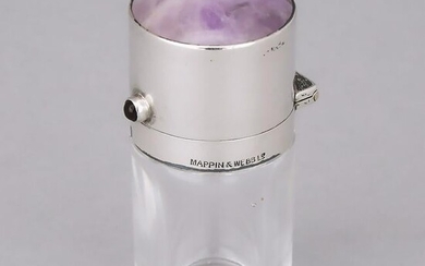 English Silver and Amethyst Quartz Mounted Glass
