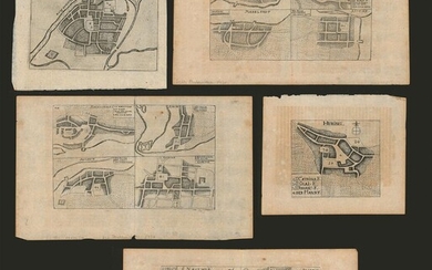 SOLD. Erik Pontoppidan: Collection of city maps. Sign. Pontoppidan 1730. Engraving on paper. Unframed. (5) – Bruun Rasmussen Auctioneers of Fine Art