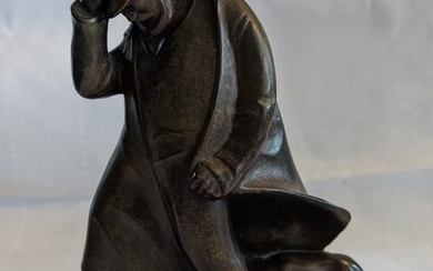 Ernst Barlach (1870-1938) - Sculpture, Schäfer im Sturm - 27.5 cm - Bronze
