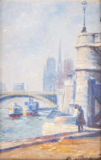 Eugène JACQUET (XXe), "Paris, les quais près de No…