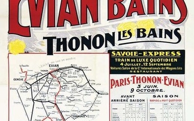 Evian Les Bains Thonon Les Bains PLM Savoie Express Trains de Luxe Quotidien 1914 La Route des Alpes & du Jura